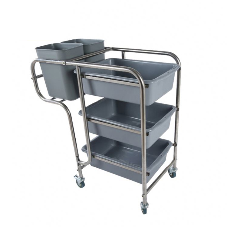 Hotel restaurant tavern collect cleaning trolley