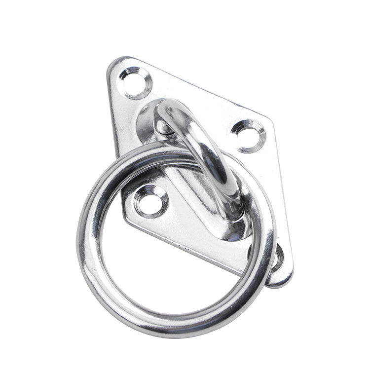 Stainless steel diamond eye plate with ring