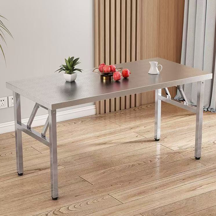 Thickened Kitchen Portable Workbench Stainless Steel Folding Table